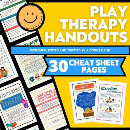 Play Therapy Bundle: Child Counselor Resources - Gestalt, SEL, Play-Based Techniques, Worksheets, Cheat Sheets, EQ, + 8 Books.